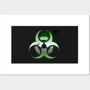 Biohazard symbol on a dark background Posters and Art